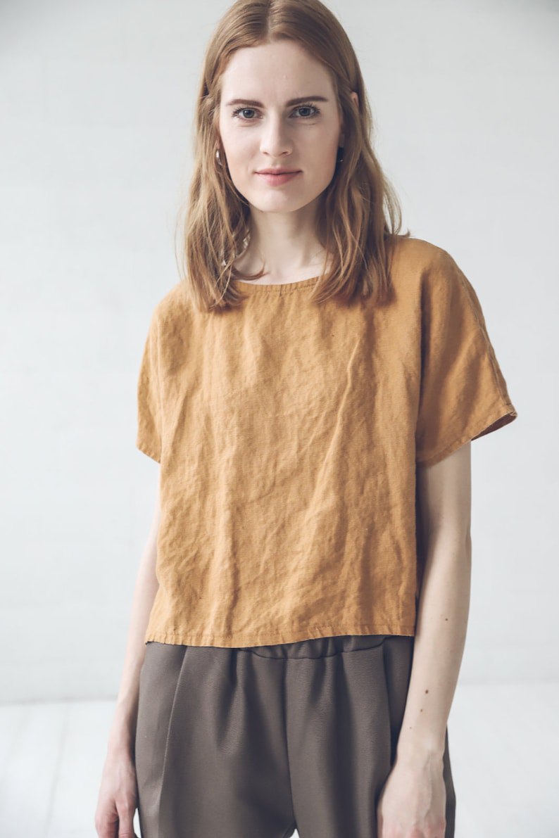 Loose Linen Top / Oversized Linen Tee / Blouse for Women