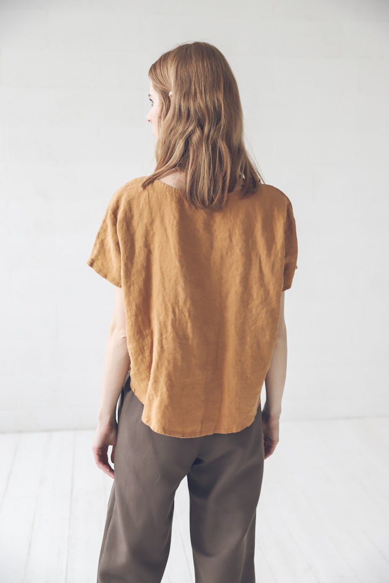 Loose Linen Top / Oversized Linen Tee / Blouse for Women