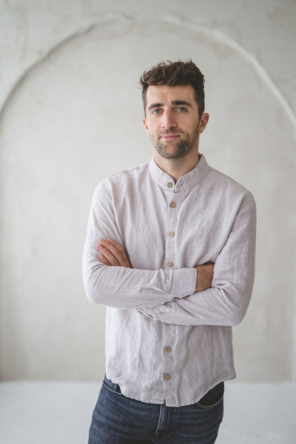 Classic Linen Men Shirt / Long Sleeves Linen Buttons Down Shirt / Linen Clothing For Men / Summer Linen Shirts