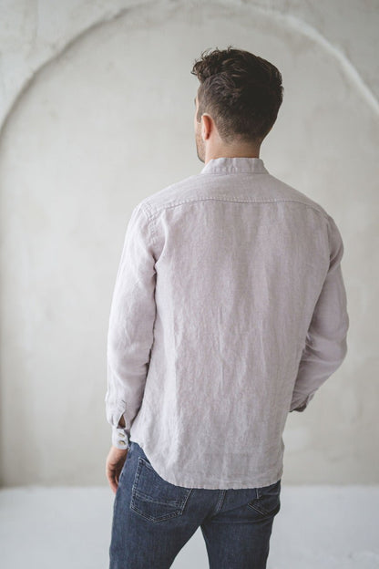 Classic Linen Men Shirt / Long Sleeves Linen Buttons Down Shirt / Linen Clothing For Men / Summer Linen Shirts