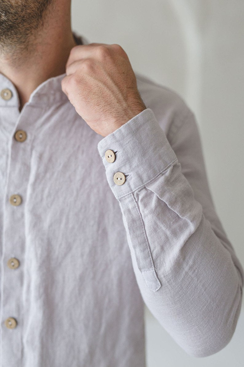 Classic Linen Men Shirt / Long Sleeves Linen Buttons Down Shirt / Linen Clothing For Men / Summer Linen Shirts