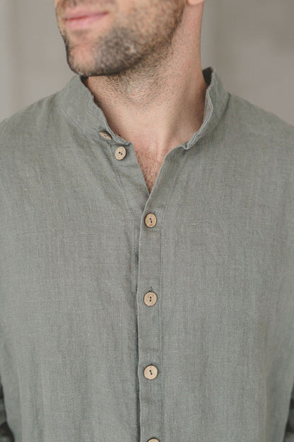 Oxford Linen Men Shirt / Basic Men’s Linen Shirt / Buttons Down Men Shirt / Linen Clothing For Men