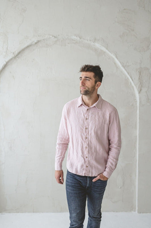 Classic Linen Men Shirt / Casual Men’s Linen Shirt / Buttons Down Men Shirt / Linen Clothing For Men