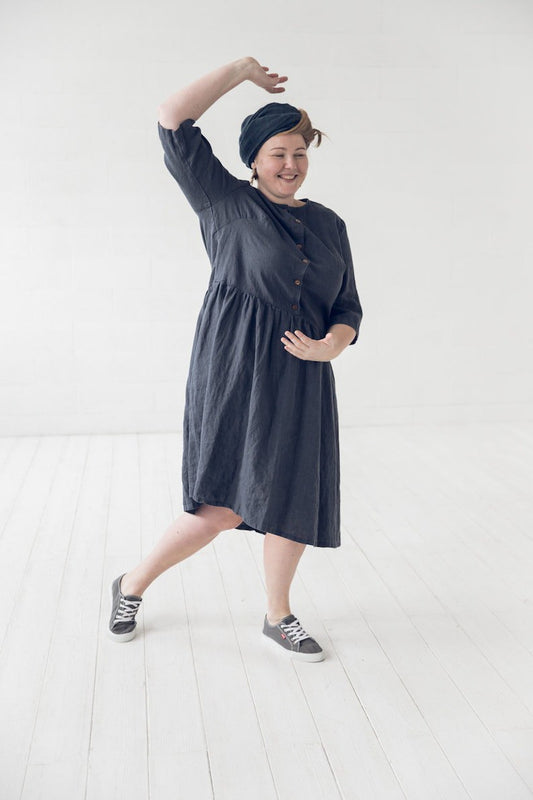 Swing Linen Dress Large Size, Oversized Linen Dress