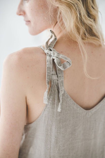 Midi Linen Dress, Sleeveless Linen Dress, Festival Summer Dress, Spaghetti Strap Dress