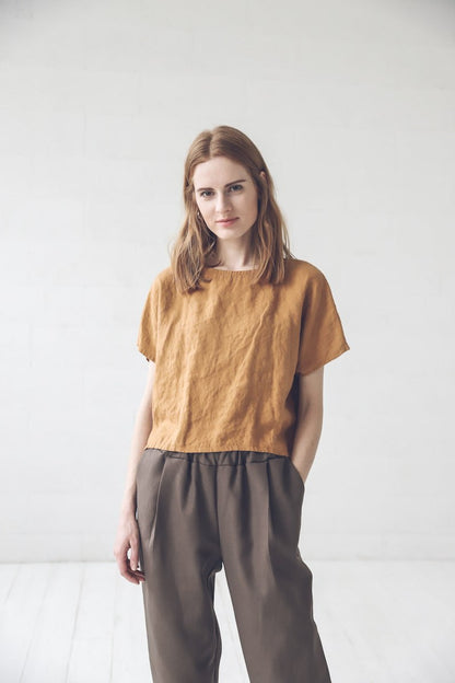 Loose Linen Top / Oversized Linen Tee / Blouse for Women